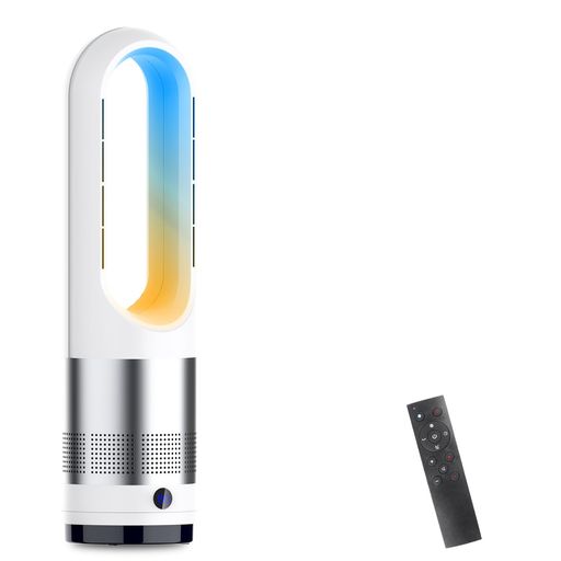 【2025冷暖兼用】扇風機羽なしタワーファン8段階冷風&3段階温風切替左右100°首振り9Hタイマー機能温風..