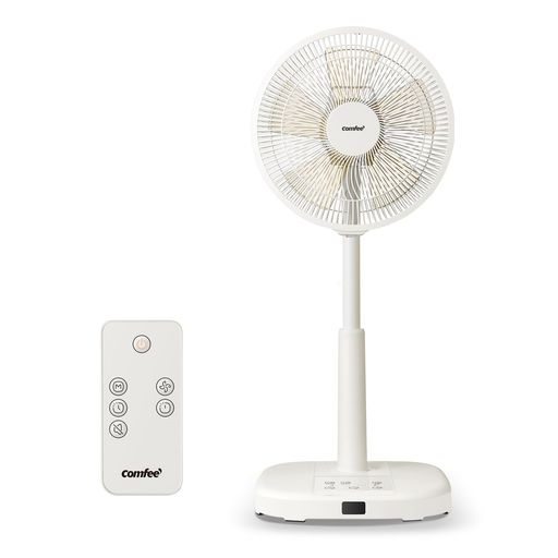 COMFEE’扇風機リビングACモーター静音リモコン付き左右自動首振り上下角度調節風量3段階調節1~7hタイマー機能強力送風省エネ小型コンパクト洗える5枚羽根軽量ベージュ色