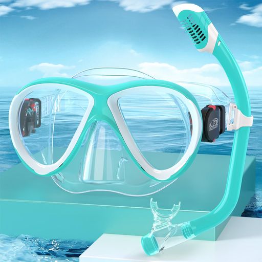 Findwayシュノーケル子供シュノーケリングシュノーケルマスクキッズ2点セット潜水メガネ水中メガネソフトシリコン強化ガラス製着脱簡単UVカット/曇り防止/水漏れ防止/抗菌初心者向けゴ…