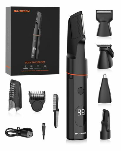 ボディシェーバーメンズvio電動シェーバー電気USB充電式全身ボディトリマー4in1自動研磨IPX6防水お風呂剃り可LEDディスプレイ男性用電動バリカン水洗い可安全ロック機能使用可1-9mmの付属…