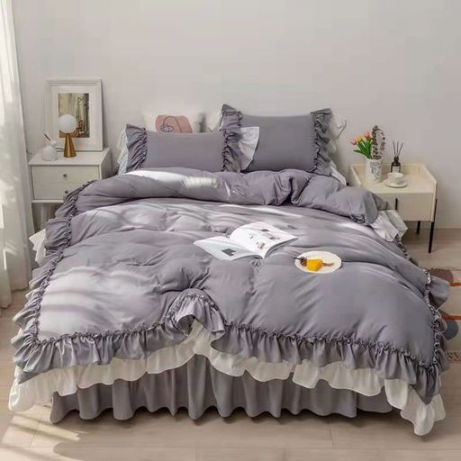 布団カバーシングルセミダブルダブル3/4点セット布団カバーセットフリル姫風可愛いシングル掛け布団カ..