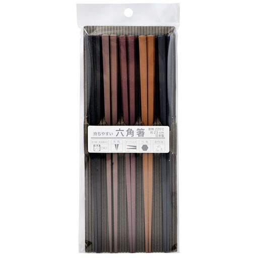 アートナップ耐熱プラ箸六角5膳食洗器対応耐熱プラ箸71270001