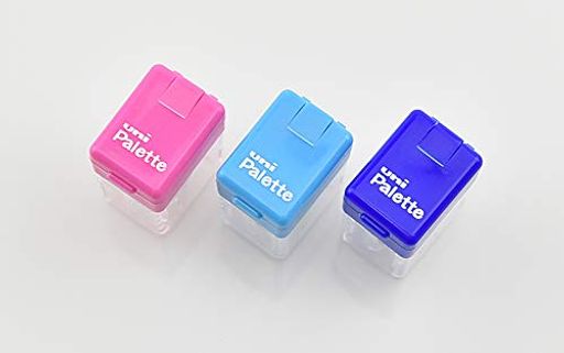 三菱鉛筆ポケットシャープナー鉛筆削器ピンク/青/水色各1個ポケシャDPS101PLT