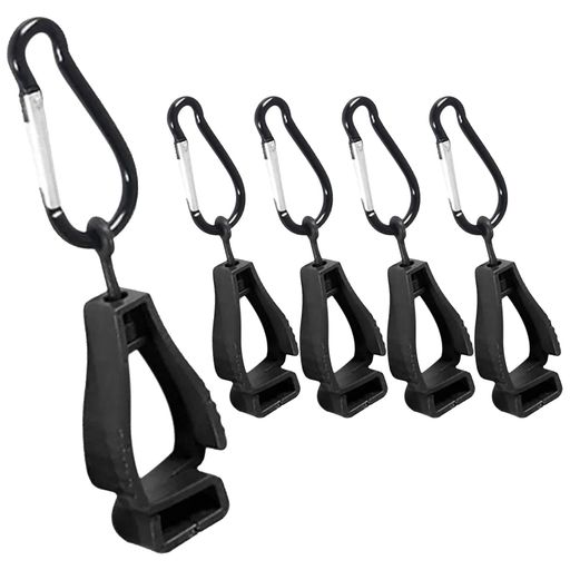 オーディオファン手袋クリップ片側カラビナタイプグローブクリップ紛失防止クリップ122x31x16mm(ブラッ..