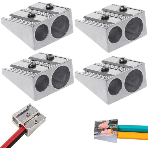 4/8/12個マグネシウム鉛筆削り、2穴手動鉛筆削り、鉛筆削りマグネシウム合金ウェッジプロファイル、手..