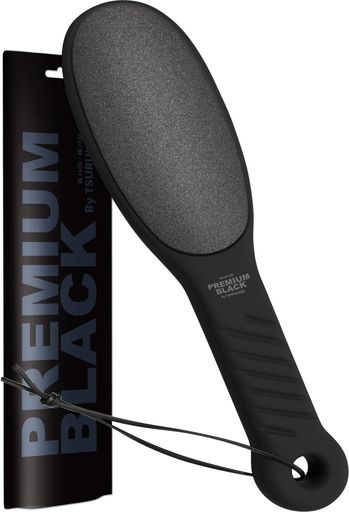 PREMIUMBLACK踵角質取り【皮膚科医共同】ブラック粗/細両面かかとヤスリ角質除去軽石かくしつ足ケアツ..