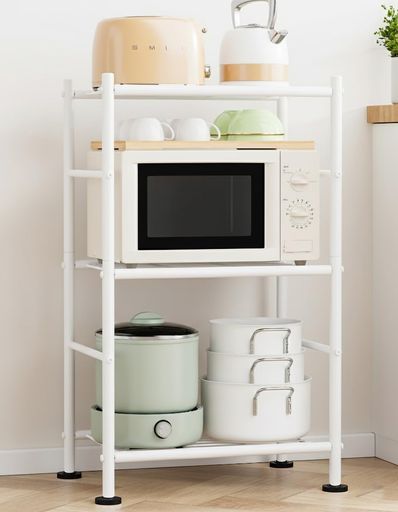 Sakugiラック3層棚防錆スチールラック調整可能なアジャスター付き省スペース設計リビング洗濯室キッチ..