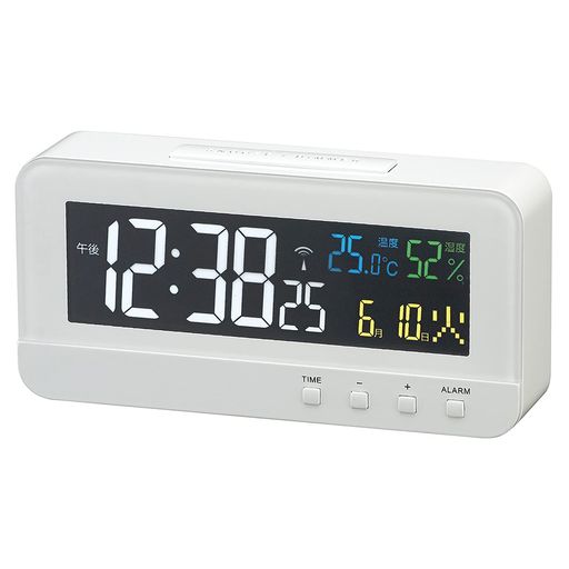 MAG(マグ)置き時計温度計湿度計カレンダーカラー液晶ホワイト電波デジタルカラーハーブT-684WH