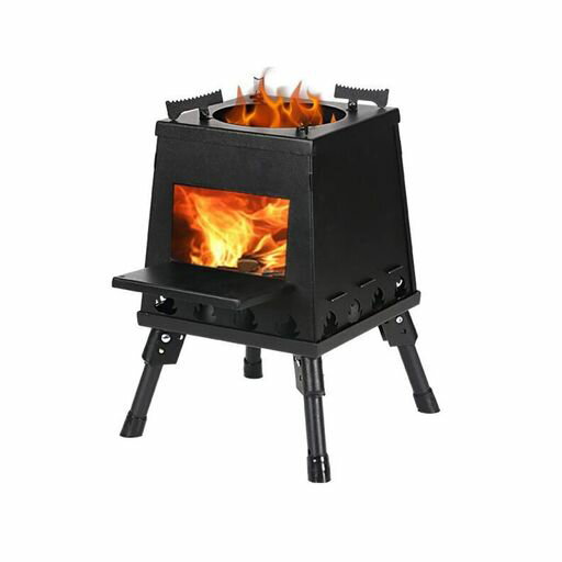 ZWSJLC薪ストーブ二次燃焼キャンプアウトドア組み立て簡単折り畳みポータブル高効率小型ソロ超軽量でグ..