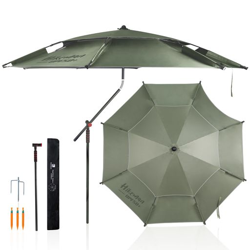 釣りパラソル風に強い大型釣り用パラソルビーチパラソル釣り用傘日除けチルト機能付軽量持ち運び万力防..