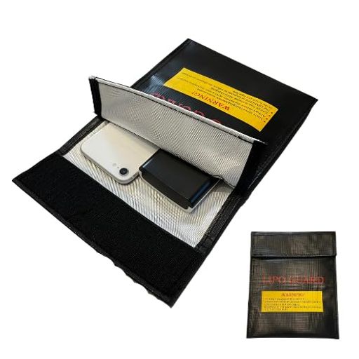 【SGS(耐火)認証取得済み】耐火バッグ耐火ケースバッテリー防火袋防火金庫防爆防水防災Lipoリチウム電池バッテリー難燃性現金収納家庭用(Black1セット)