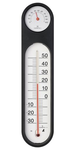 シンワ測定(ShinwaSokutei)温湿度計PCオーバルブラック&ホワイトM-055一個箱入48929