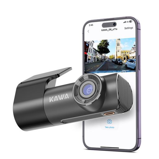 KAWAドライブレコーダー解像度2K音声コントロール超小型任意取付スマトフォン連動360°回転WI-FI対応駐..