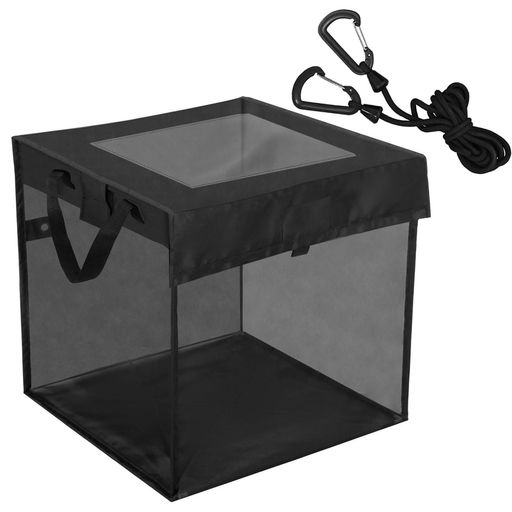 RKゴミステーションボックス折りたたみゴミ収集ボックスゴミネットカラスよけ底面固定フレーム&カラビナロープ付超軽量ゴミ収集庫戸別回収向け屋外屋内(90L)