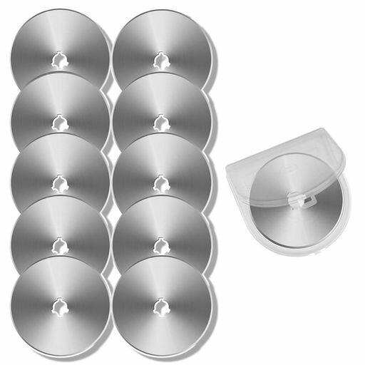 MircTuDouロータリーカッター替刃直径45mmの円形刃10枚セットマルカッター円形ブレードミシン目刃手芸..