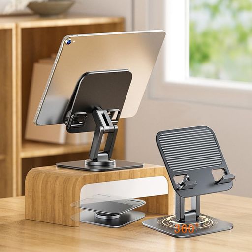 タブレットスタンド卓上安定性3軸ipadスタンド高さ角度調整可能360°回転隠し折りたたみ厚さ約2.8cmタブレットとスマホ兼用スマホホルダー軽量‎小型滑り止め放熱対策持ち運びに便利充電…