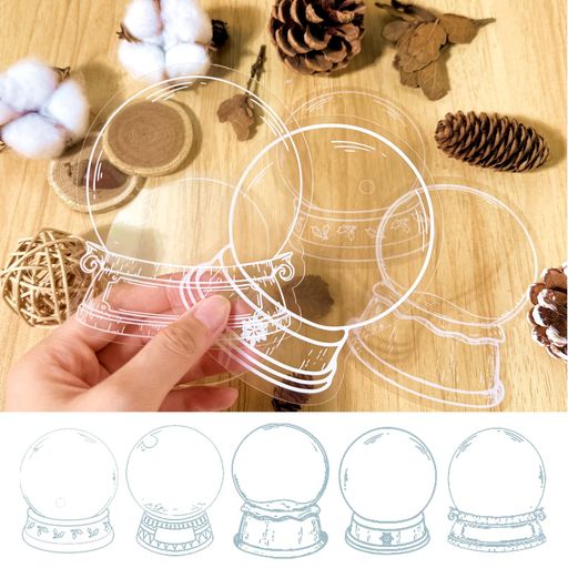 EKIND透明ブックマーク-押し花DIY用大型ボトルデザインシール式スクラップブッキング材料(宇宙ボール型20個入り)