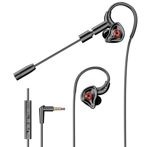 ANCOGINゲーミングイヤホン有線イヤホンマイク【ミュート機能·取り外し可能なマイク】マイク付きイヤホ..