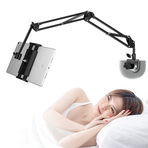 タブレットスタンド【2024最新型5つの関節を採用安定で揺れない】スマホスタンドipadアーム横/縦きベッドサイド寝ながらベッド用360回転ホルダー5.5～12.9インチiPhone&Android&iPad&Kindle