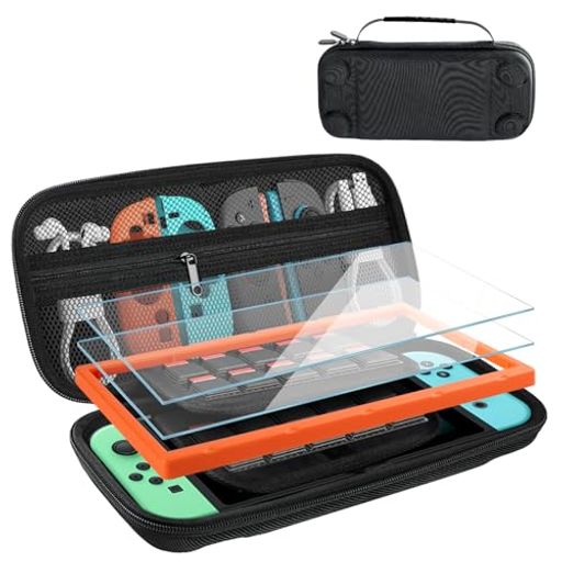 NintendoSwitch2対応3点セット【保護フィルム2枚+サムグリップ+ゲームカード24収納ハードケース】アクセサリー同梱品携帯用収納ポーチ