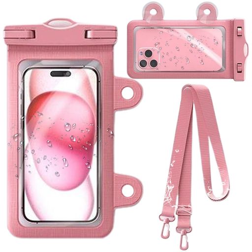 DEVENTORZスマホ防水ケース海お風呂【多機能 IPX8認定 30m】7inch以下全機種対応防水カバーiPhone壁掛けスマホスタンド指紋認証/FaceID認証対応防塵PVC超耐用材料ストラップ付き首掛け高透過率
