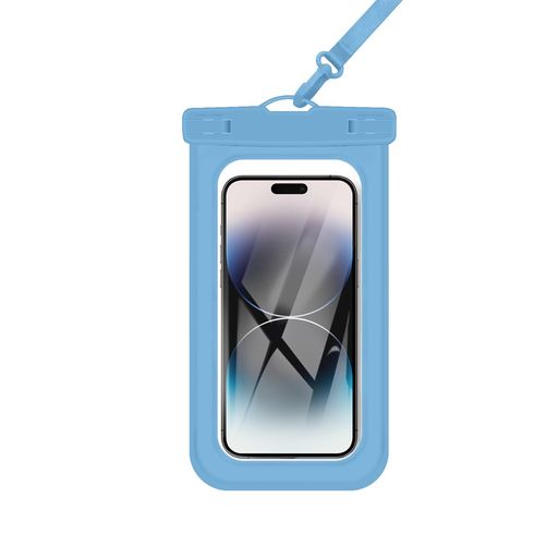 スマホ防水ケース透明プ調節可能首かけタッチ操作高透過率水中撮影顔認証最大7.0”スマホに対応可能潜水水泳雪お風呂温泉適用(1枚セット青)