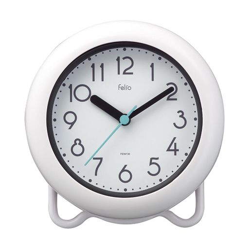 MAG(マグ)Felio(フェリオ)バスクロック生活防水防塵IP52お風呂水回りアナログステップ秒針置き掛け兼用バブルコートブルーFEW130WHノア精密