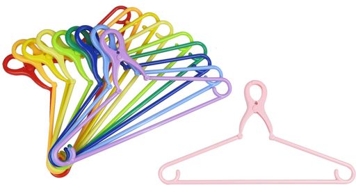 サワフジ洗濯物干しカラフルバッチリハンガーM幅388mm10本組日本製飛ばないグリップキャッチハンガー襟首対応収納掛けズボンクローゼットバスタオル洗濯ハンガープラスチックCBCM-10C