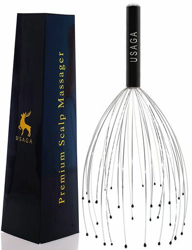 USAGA36本指ヘッドマッサージャー頭皮マッサージャー頭のスクラッチャー頭体のリラックス用(ブラック)