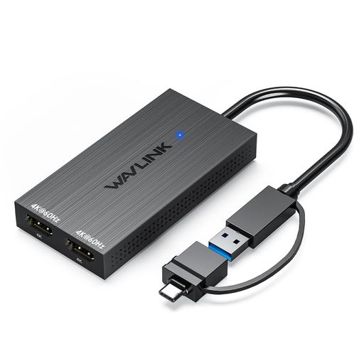 WAVLINKPrimeUSB3.1/USBC-デュアルHDMIアダプター、HDMI変換アダプタ、DisplayLinkデュアル4K@60Hzディ..