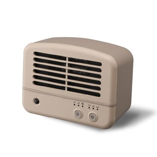 【足元に置いても操作がラクラクリモコン付き】ドウシシャセラミックヒーターリモコン付パーソナル2段切替(強・弱)活性炭脱臭フィルター転倒OFFスイッチサーモスタットモカ