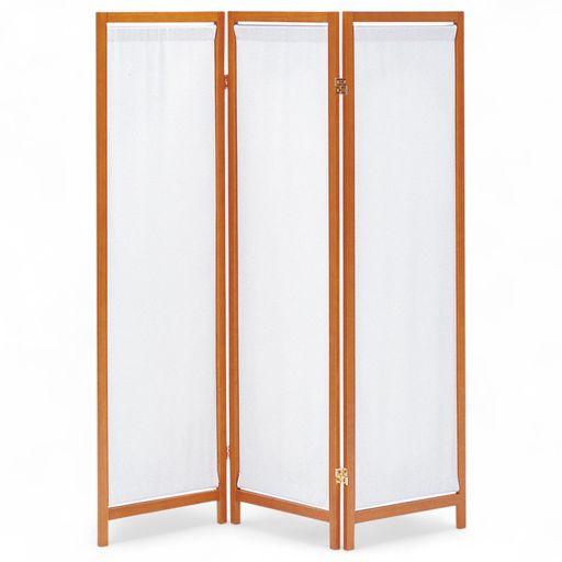 J-kitchensパーテーション木製スクリーン(帆布)3連ブラウン間仕切り