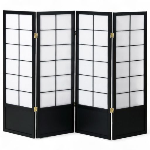 J-kitchens和風衝立パーテーション4連ブラック間仕切り