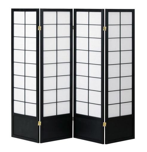 J-kitchens和風衝立パーテーション4連ブラック間仕切り