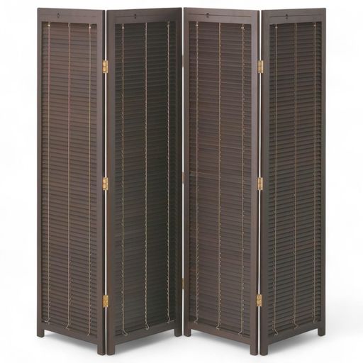 J-kitchens衝立パーテーション4連ブラウン間仕切り