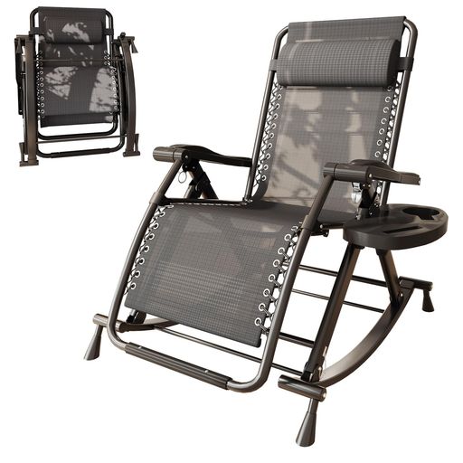 ロッキングチェア折り畳み式リラックスチェア折り畳み式揺れる椅子折りたたみ昼寝チェアキャンプ椅子リ..