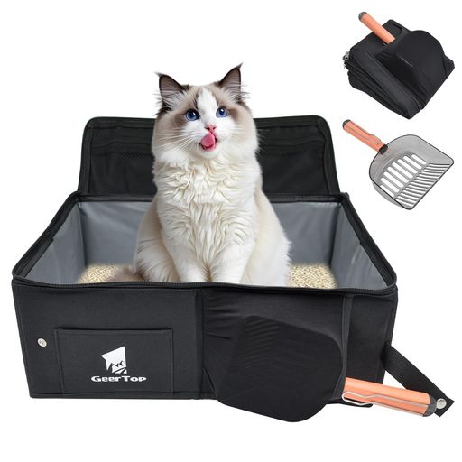 GeerTop猫トイレ折りたたみポータブル簡易猫用トイレ撥水お手入れ簡単軽量アウトドアキャンプ旅行引っ越し車中泊防災避難