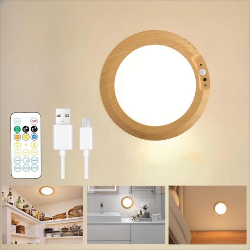 LADWOKFI人感センサーライト室内明るいType-C充電式5000mAhシーリングライト自動点灯常時点灯玄関廊下..