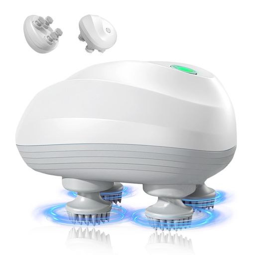 Zexilo電動頭皮ブラシ回転方向/スピード調整可能乾湿両用10分タイマーコードレスワンボタン操作風呂上..