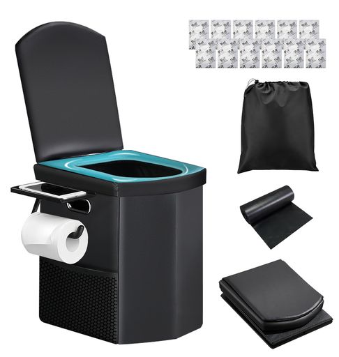 簡易トイレ災害用携帯トイレ折りたたみ防災グッズ【業界最高クラス42cm座面|PUレザー】ポータブルトイレ非常用トイレ超耐荷重150kg車用/車中泊/キャンプ用品/災害時/介護用凝固剤/ゴミ袋/…