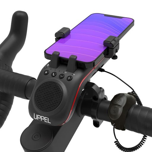 UPPEL 10-in-1 5000mAh 自転車用電話ホルダー 自転車 Bluetooth スピーカー スマホホルダー 電子ベル 防水設計 長距離サイクリング & アウトドア用