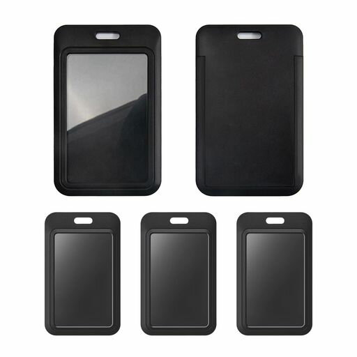 Case - LKCCTK名札ケースカードホルダーケースプロテクター縦型プラスチックプロテクター防水クリアオフィス学校ID社員証各種クレジットカード展示会通勤通学男女兼用(ブラック)