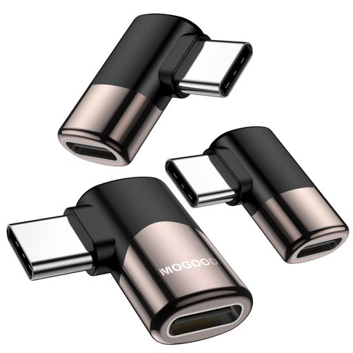 MOGOOD Type-C 90 度 L 字アダプタ オス - メス 40Gbps 8K 映像出力 100W 急速充電 充電・通信・映像出力同時対応