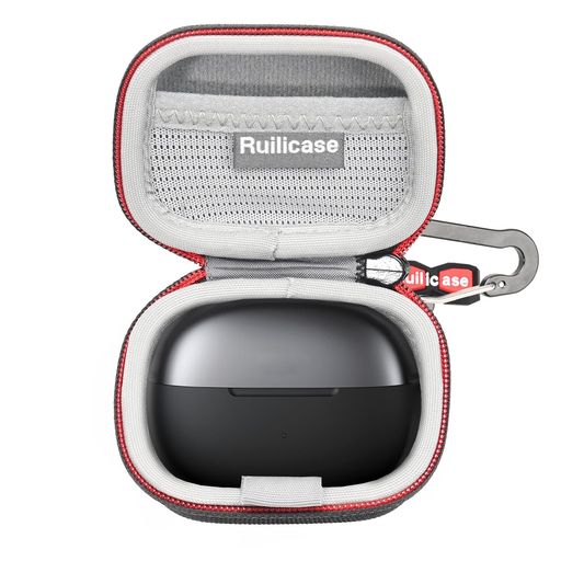 【対応機種】Shokz OpenDotsAir / OpenDots2/Open Dot/OpenDots ONE 完全ワイヤレスイヤホン対応 (ご注意: ケースのみ、イヤホン及び他のアクセサリーが含まれません) 【衝撃吸収性】 外は耐久性が長持ちしているEVA素材と1680D生地で作られて、吸収性が高くて、外からの衝撃、擦り傷、ホコリ等を防止できます。この保護ケースにはどのような機能がありますか? 日常生活での水しぶきや少量の液体の付着を効果的に防ぐことができるほか、机上の埃やポケットの細かいゴミがイヤホンに侵入するのを抑制します。また、一定の防振性能も備えており、持ち運び時の衝撃からイヤホンを守ります。 【取り出しシート】 この保護ケースのサイズは9.5x6x4cmです。取り出し用シートは底に設計されて、イヤホンが沈み込んでも、簡単にシートをリフトしてイヤホンを取り出せますから、時間の無駄はありません。 【イージーキャリ】引っ掛け安いカラビナ付きで、バックパック等に簡単に掛けられ、持ち運びには便利です。メッシュポケット付きなので、収納スペースを拡大して、旅行やホームストレージのためにお勧めします。