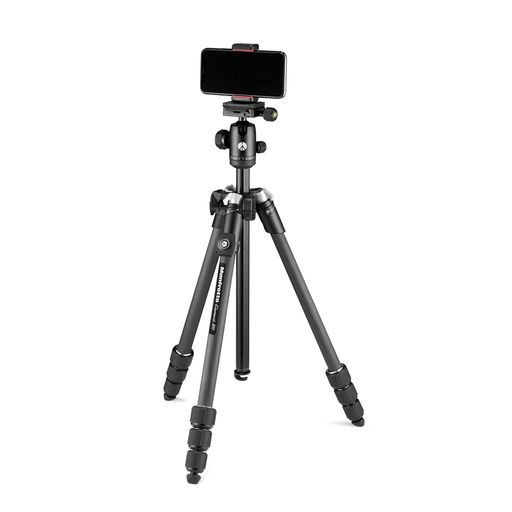 マンフロット(Manfrotto)ElementMIIカーボン4段MBTキットリモコン付属キャリーバッグスマートフォンアダプター耐荷重UNI/PdR105:20218kg自由雲台スマートフォン用三脚MKELMII4CMB-BH