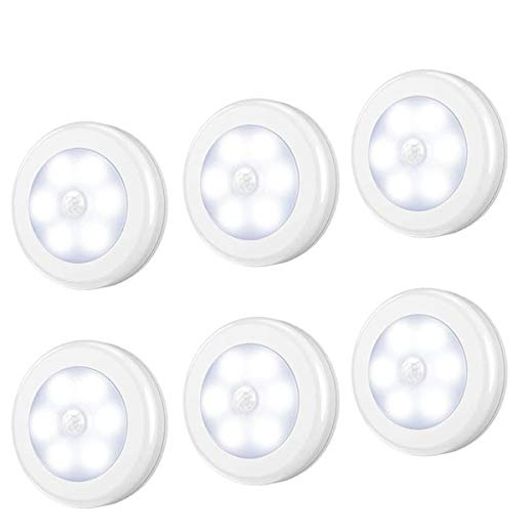 6個セットセンサーライト室内屋内人感丸形階段ライト玄関ライトセンサーLED廊下電池式フットライトLSF-..