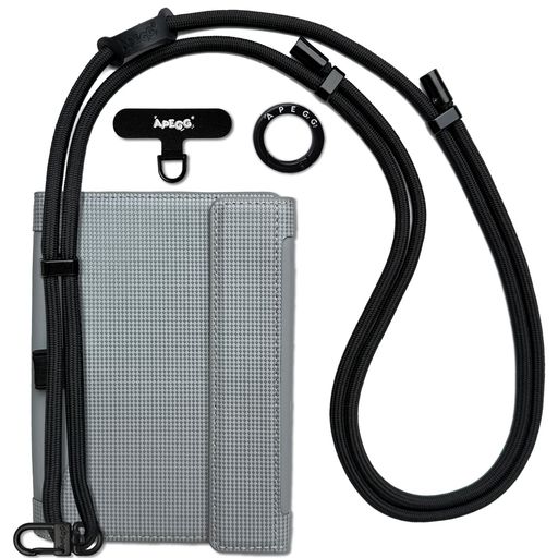 APEGGパスポートケーススキミング防止RFIDブロックスマホストラップ付き首掛け・斜め掛け対応多機能海..