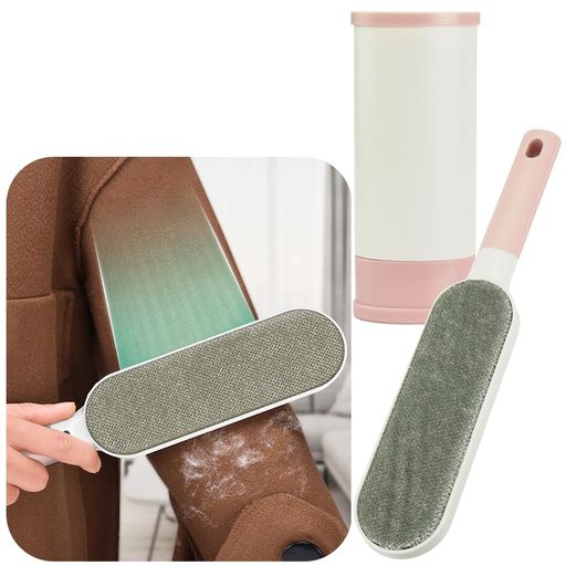 埃取りブラシ抜け毛取りクッションソファスーツ吊り下げ縦置き両面(ローズピンク)