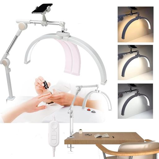 デスクライトスタンドライトハーフムーンライト、デスクライトネイル、32W折りたたみ式ネイルテックラ..