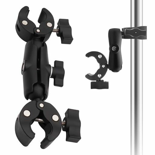 HAFOKOダブルクランプマウントブラケットマジックアームダブルボールヘッドアダプターデスクデスク写真..